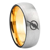 8mm Flash Dome Gold Silver Custom Tungsten Rings