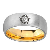 8mm Supernatural Dome Gold Silver Custom Tungsten Wedding Bands