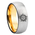 8mm Supernatural Dome Gold Silver Custom Tungsten Wedding Bands