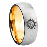 8mm Supernatural Dome Gold Silver Custom Tungsten Wedding Bands