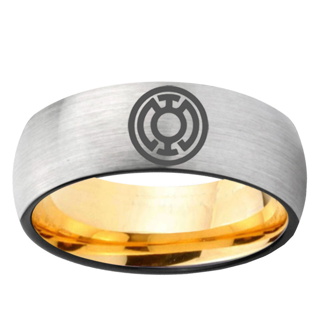 Blue Lantern Dome Gold Silver Custom Tungsten Wedding Bands