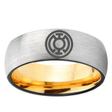 8mm Blue Lantern Dome Gold Silver Custom Tungsten Wedding Bands