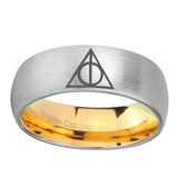 8mm-Deathly-Hallows-Dome-Silver-Gold-Tungsten-Carbide-Anniversary-Ring
