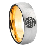 8mm Iron Man Art Reactor Dome Gold Silver Tungsten Ring