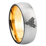 8mm Phoenix Dome Silver Gold Tungsten Carbide Anniversary Ring