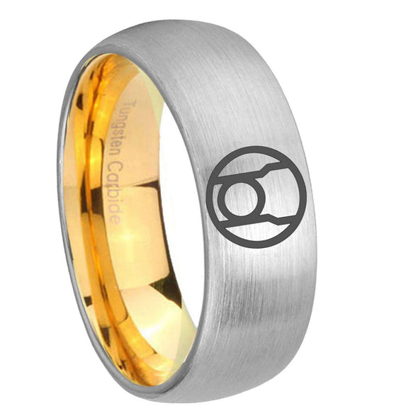 8mm Red Lantern Dome Gold Silver Tungsten Carbide Wedding Rings