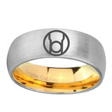 8mm Red Lantern Dome Gold Silver Tungsten Carbide Wedding Rings