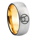 8mm Red Lantern Dome Gold Silver Tungsten Carbide Wedding Ring