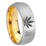 8mm-Marijuana-Leaf-Dome-Silver-Gold-Tungsten-Carbide-Anniversary-Ring