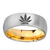 8mm-Marijuana-Leaf-Dome-Silver-Gold-Tungsten-Carbide-Anniversary-Ring