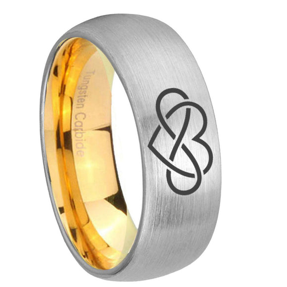 8mm-Infinity-Love-Dome-Silver-Gold-Tungsten-Carbide-Anniversary-Ring