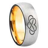 8mm Infinity Love Dome Silver Gold Tungsten Carbide Anniversary Ring