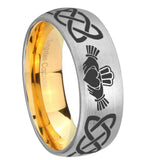 8mm-Irish-Claddagh-Dome-Silver-Gold-Tungsten-Carbide-Anniversary-Ring