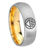 8mm Black Lantern Dome Gold Silver Wedding Rings For Men Silver