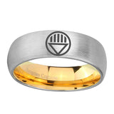 8mm Black Lantern Dome Gold Silver Wedding Rings For Men Silver