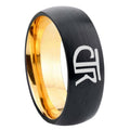 8mm CTR Dome Black Gold Tungsten Carbide Wedding Ring
