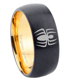 8mm-Spiderman-Dome-Black-Gold-Tungsten-Carbide-Wedding-Ring