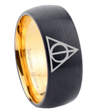 8mm-Deathly-Hallows-Dome-Black-Gold-Tungsten-Carbide-Wedding-Ring