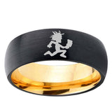 8mm Hatchet Man Dome Black Gold Tungsten Carbide Wedding Ring