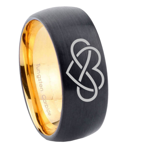 8mm-Infinity-Love-Dome-Black-Gold-Tungsten-Carbide-Wedding-Ring