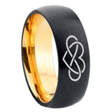 8mm Infinity Love Dome Black Gold Tungsten Carbide Wedding Ring