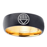 8mm Black Lantern Dome Gold Black Women's Tungsten Rings