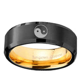 8mm-Yin-Yang-Beveled-Tungsten-Carbide-Black-Gold-Mens-Promise-Ring