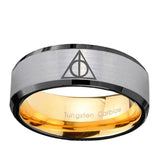 8mm-Deathly-Hallows-Beveled-Tungsten-Carbide-Silver-Gold-Mens-Engagement-Ring