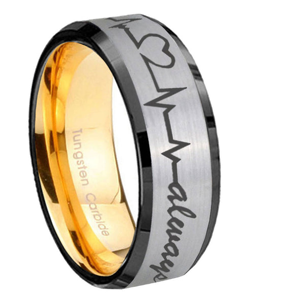 8mm-Heart-Beat-forever-Heart-always-Beveled-Tungsten-Carbide-Silver-Gold-Mens-Engagement-Ring
