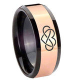 8mm-Infinity-Love-Beveled-Tungsten-Carbide-Rose-Gold-Black-Mens-Weddingt-Ring