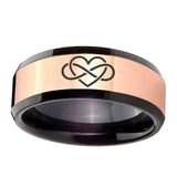 8mm-Infinity-Love-Beveled-Tungsten-Carbide-Rose-Gold-Black-Mens-Weddingt-Ring