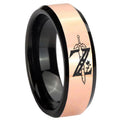 8MM Zelda Breath Of The Wild Rose Gold Black Bevel Tungsten Custom Ring