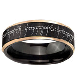 6mm Lord Of The Rings Rose Gold Step Edge Black Tungsten Custom Ring