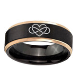 8mm-Infinity-Love-Black-Rose-Gold-Step-Edges-Tungsten-Carbide-Mens-Wedding-Ring