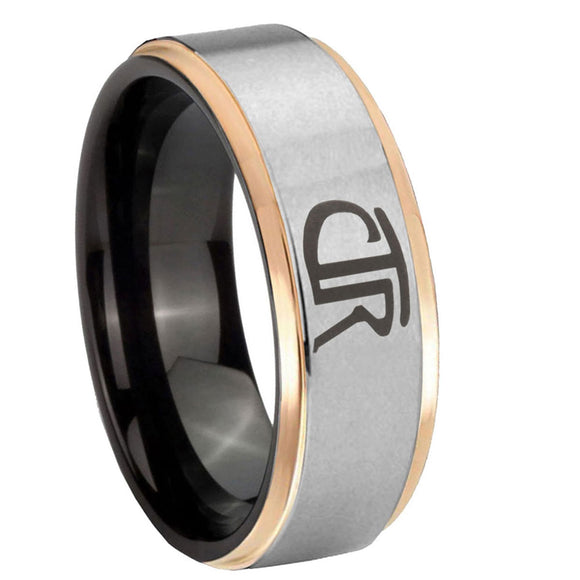 8mm-CTR-Gray-Rose-Gold-Step-Edges-Tungsten-Carbide-Mens-Ring