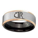 8mm-CTR-Gray-Rose-Gold-Step-Edges-Tungsten-Carbide-Mens-Ring