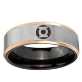 Green Lantern Rose Gold Step Edge Gray Tungsten Promised Rings