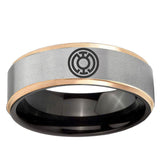 Blue Lantern Rose Gold Step Edge Gray Men's Tungsten Rings
