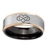8mm-Infinity-Love-Gray-Rose-Gold-Step-Edges-Tungsten-Carbide-Mens-Ring
