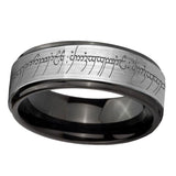 6, 8mm Lord Of The Rings Step Edge Black Silver Durable Wedding Bands For Her