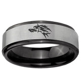 6mm Wolf Black Step Edge Gray Tungsten Engagement Band