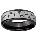 6mm Flying Geese Hunting Black Step Edge Gray Tungsten Ring