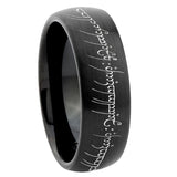 8mm Lord Of The Rings Dome Brushed Black Forever Wedding Rings