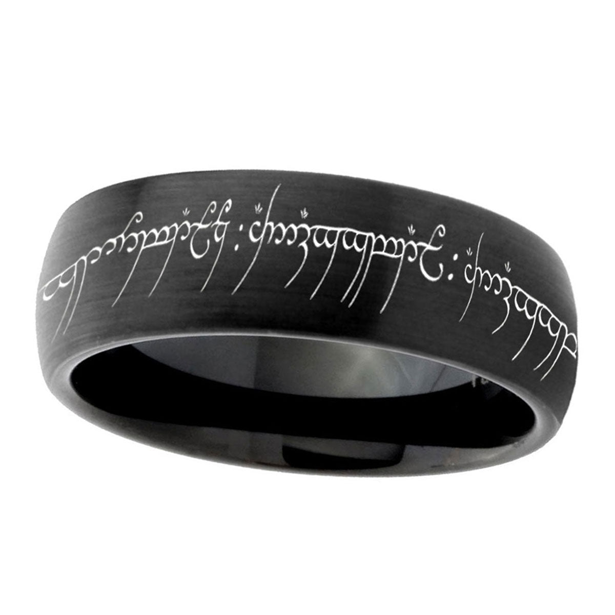 Lord Of The Ring Dome Brushed Black Forever Wedding Ring