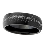 8mm Lord Of The Rings Dome Brushed Black Forever Wedding Rings