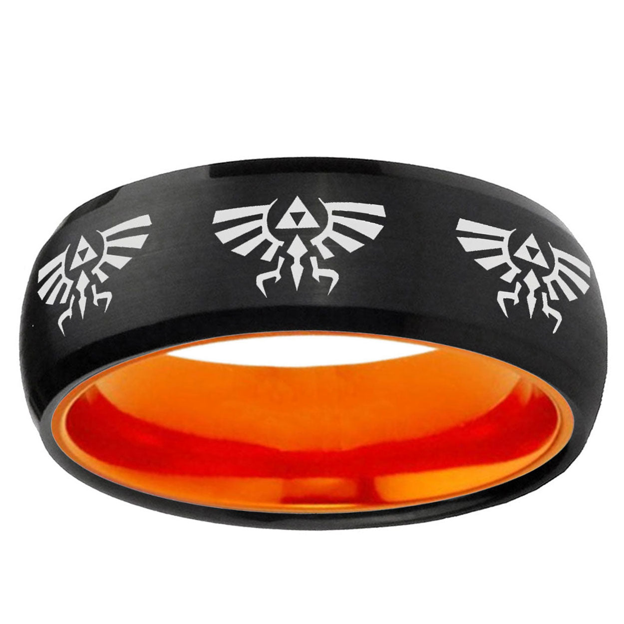 Multiple Zelda Skyward Sword Dome Black Orange Tungsten Band