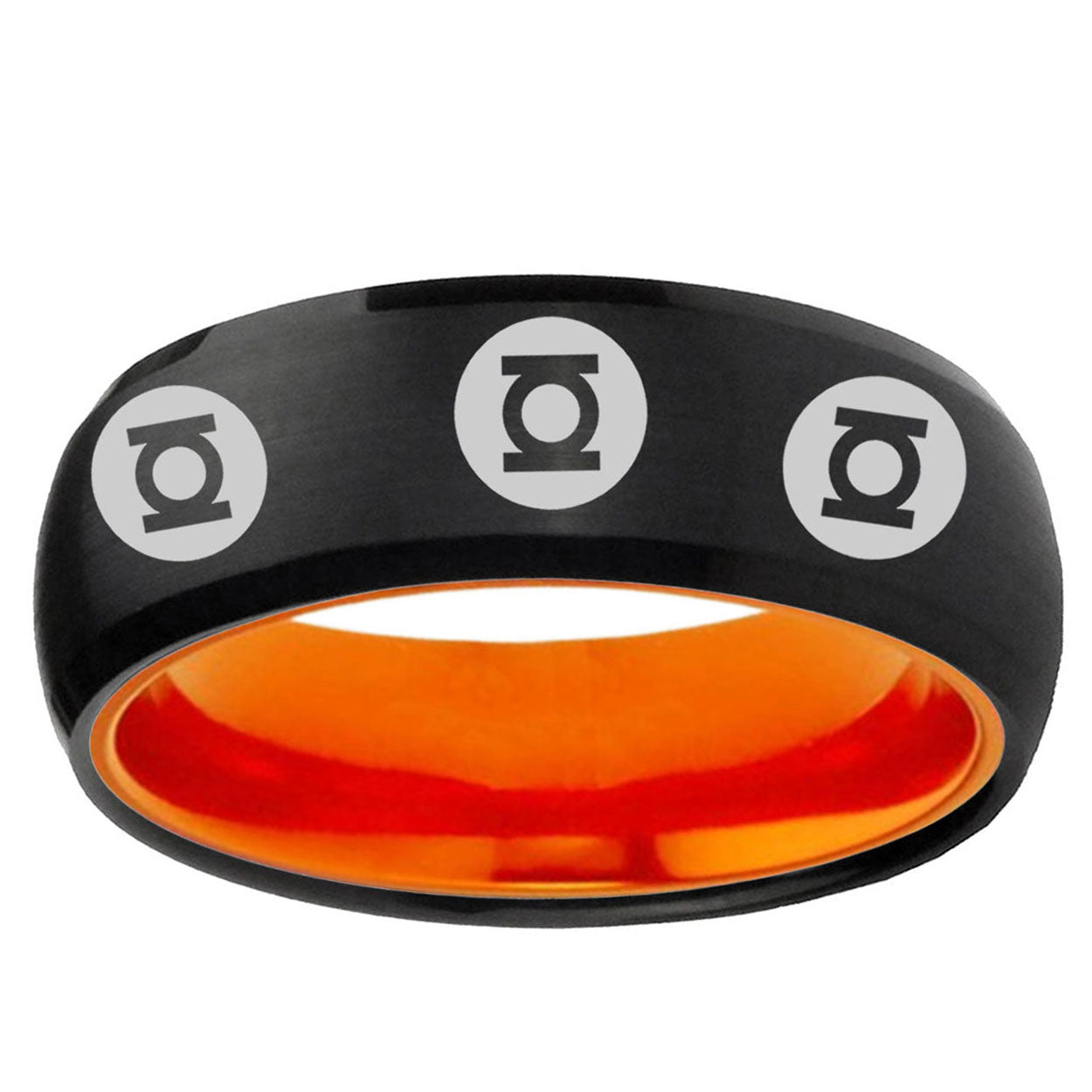 Multiple Green Lantern Dome Black Orange Unique Men Ring