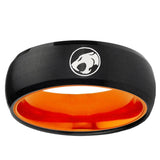 Thundercat Dome Black And Orange Tungsten Carbide Men's Ring