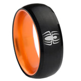 8mm Spiderman Dome Black Orange Tungsten Band Rings