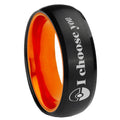 8mm Pokeball Pokemon Dome Black Orange Mens Tungsten Ring